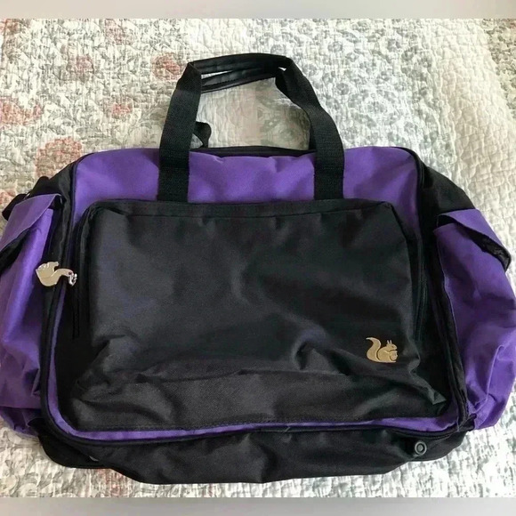 Laptop Messenger Bag in purple & black.Fits 13-17” Laptop. Multiple compartments - Picture 1 of 8